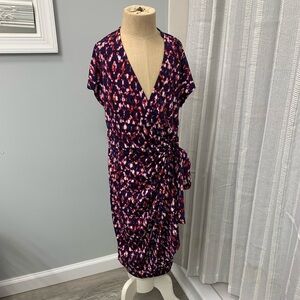 Maggy London Womens Printed Short Casual Wrap Dress Size‎ 2.